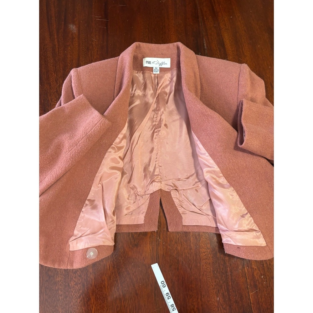 Paul et Duffier‎ Vintage Cropped Blazer M Retro Double Breasted Wool Blend - Picture 7 of 8